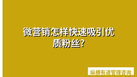 微营销怎样快速吸引优质粉丝?