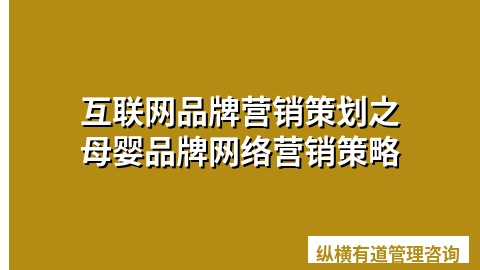 互联网品牌营销策划之母婴品牌网络营销策略