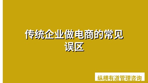 传统企业做电商的常见误区