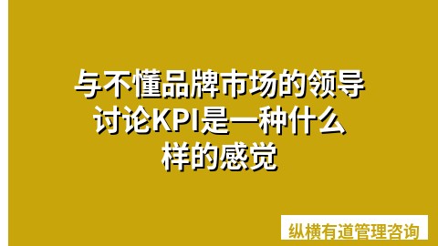 与不懂品牌市场的领导讨论KPI是一种什么样的感觉