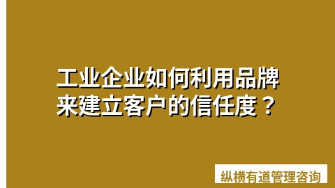 工业企业如何利用品牌来建立客户的信任度？