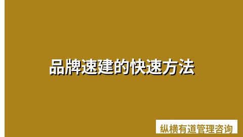 品牌速建的快速方法
