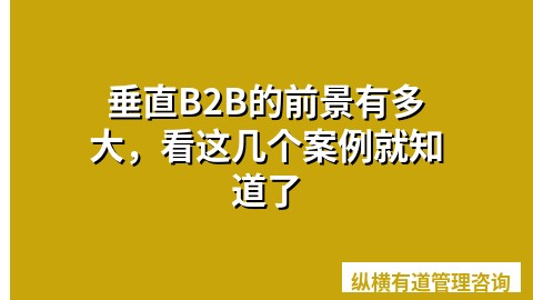 垂直B2B的前景有多大，看这几个案例就知道了