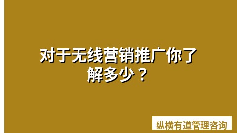 对于无线营销推广你了解多少？