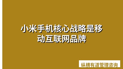 小米手机核心战略是移动互联网品牌