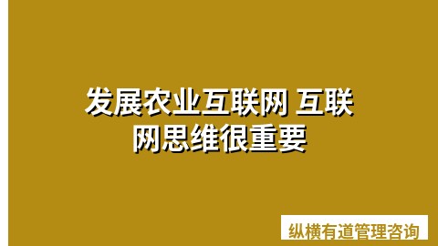 发展农业互联网 互联网思维很重要