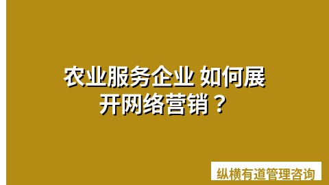 农业服务企业 如何展开网络营销？