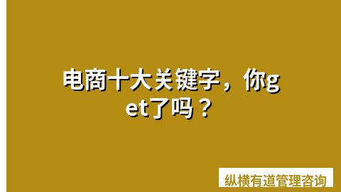 电商十大关键字，你get了吗？