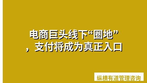 电商巨头线下“圈地”，支付将成为真正入口
