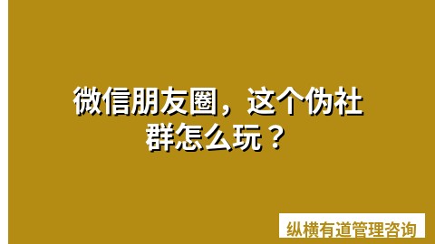 微信朋友圈，这个伪社群怎么玩？