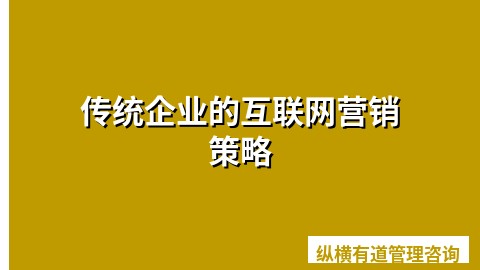 传统企业的互联网营销策略