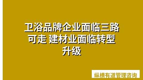 卫浴品牌企业面临三路可走 建材业面临转型升级