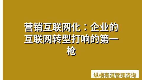 营销互联网化：企业的互联网转型打响的第一枪